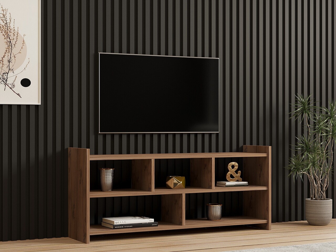 Comoda TV, Hanah Home, Pera, 117.5x55x28 cm, Maro - imagine 7